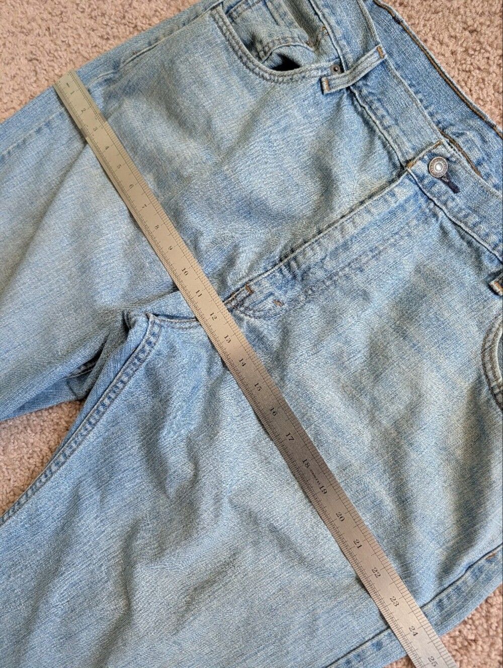 Levis Mens Light Wash Blue 569 Loose Straight Fit Denim Cotton Jeans Size 40x32 - Picture 10 of 12